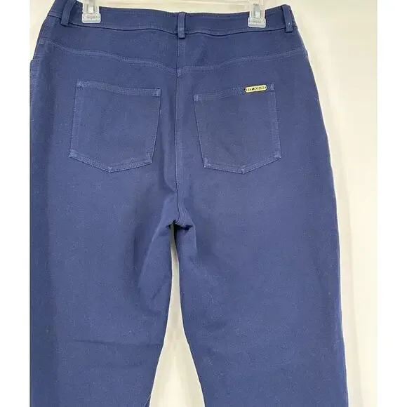St. John Collection Twill Straight Leg Pant Size 6 Navy - Picture 7 of 10